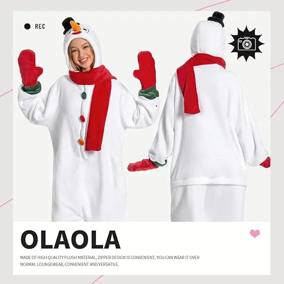 Christmas Adult Children's Christmas Dress Parent-child Plush Onesie Santa Claus Cute Reindeer Snowman Cosplay Home Warm Cloth