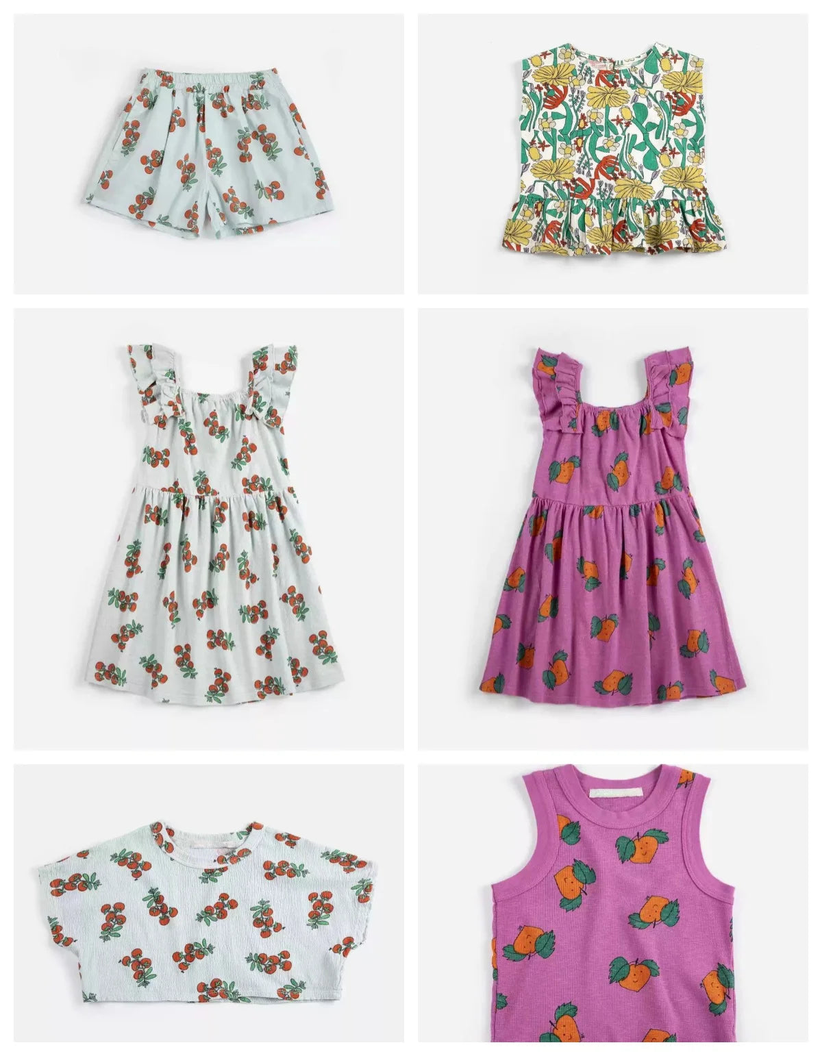 Fashion Girls Dress  Countryside Style Summer Flower Printed Fashion Dresses Baby Kids Skirts Series Outfit Clothing