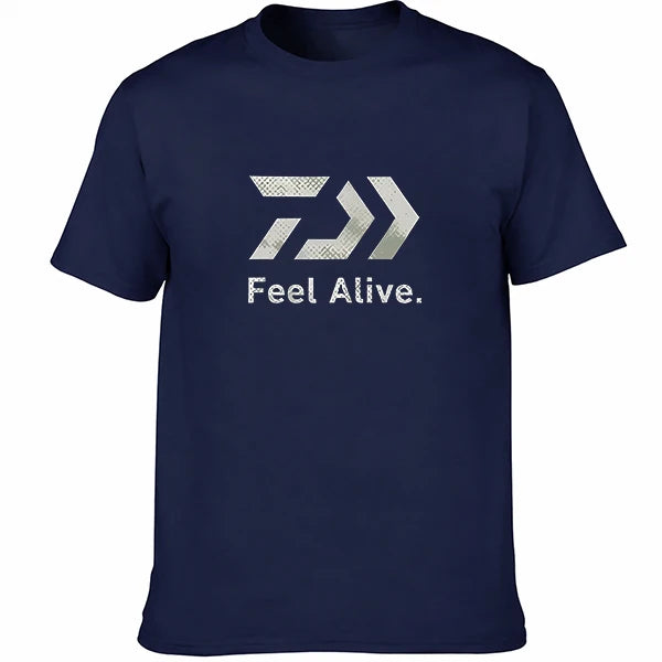 Sport Breathable Graphic T‑Shirt Unisex Men Women Outdoor‑Fishing Letter‑Arrow‑Print Casual Short‑Sleeve Streetwear Tee Tops