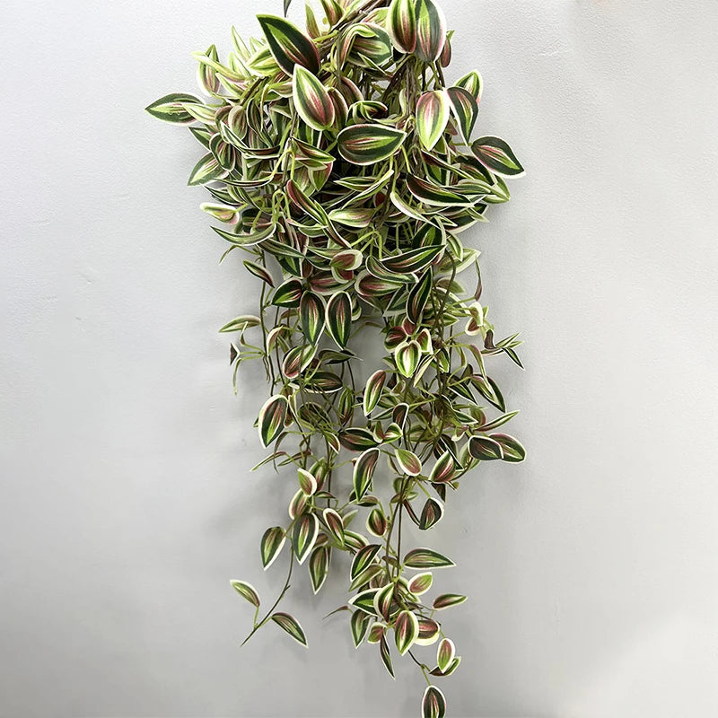 75cm Long Artificial Vines Leaves Fake Hanging Plants Silk Tree Leafs Green Bamboo Winding Rattan For Home Garden Wedding Decor