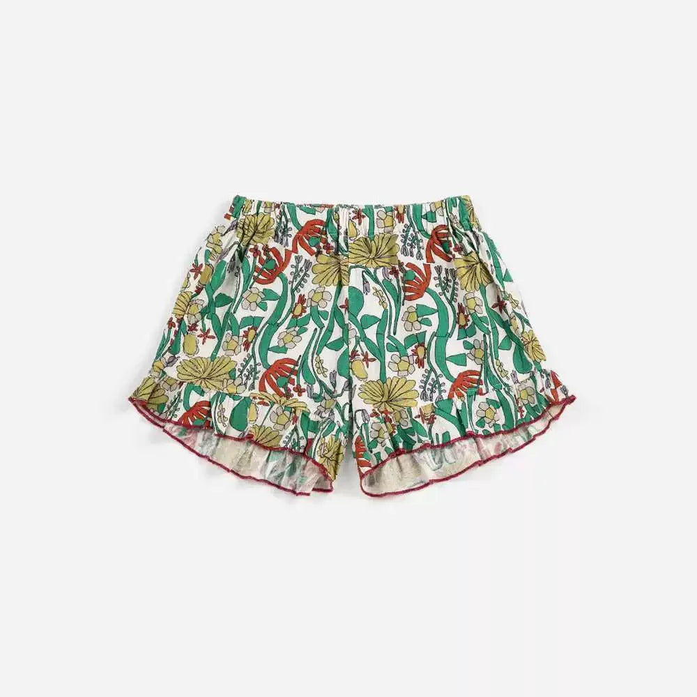 Fashion Girls Dress  Countryside Style Summer Flower Printed Fashion Dresses Baby Kids Skirts Series Outfit Clothing
