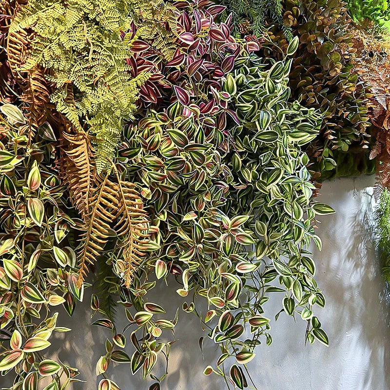75cm Long Artificial Vines Leaves Fake Hanging Plants Silk Tree Leafs Green Bamboo Winding Rattan For Home Garden Wedding Decor