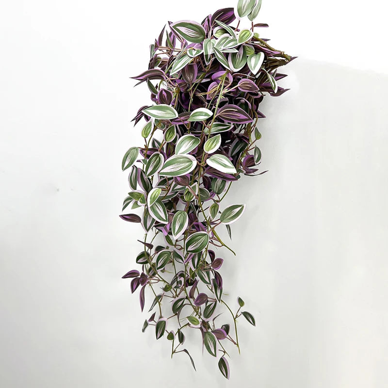 75cm Long Artificial Vines Leaves Fake Hanging Plants Silk Tree Leafs Green Bamboo Winding Rattan For Home Garden Wedding Decor