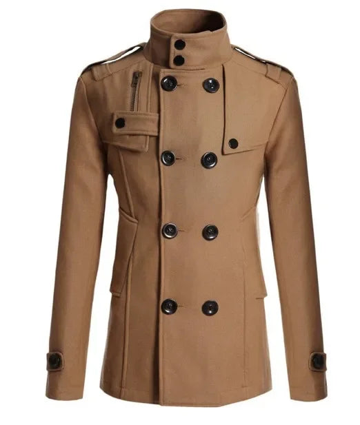 Medieval Coat Man New Men Wool Overcoat For Male Suit Woolen Windbreaker Coats Outer Wear Clothing Detective Cosplay Costumes