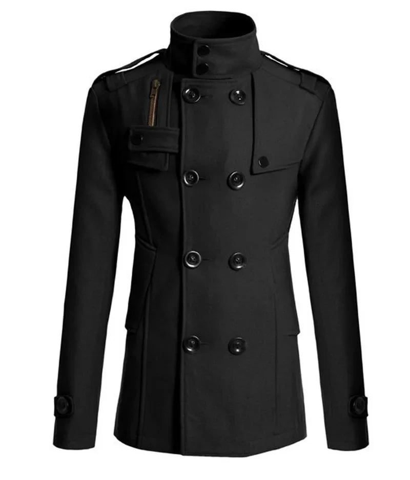 Medieval Coat Man New Men Wool Overcoat For Male Suit Woolen Windbreaker Coats Outer Wear Clothing Detective Cosplay Costumes