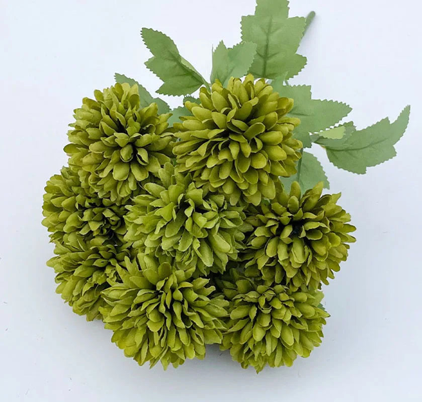 42cm Simulated Hydrangea Camellia Artificial Green Plant Bouquet Bridal Bouquet DIY Home Wedding Table Center Decoration