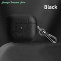 Genuine Leather For AirPods Pro 3 Case AirPods Pro 2 Airpods 4 Airpods 3 cover Lychee Pattern Cowhide With Buckle