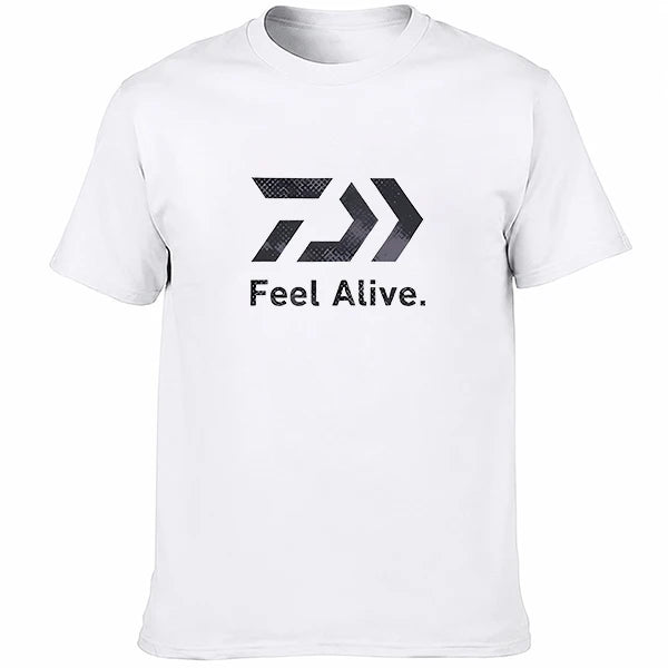 Sport Breathable Graphic T‑Shirt Unisex Men Women Outdoor‑Fishing Letter‑Arrow‑Print Casual Short‑Sleeve Streetwear Tee Tops