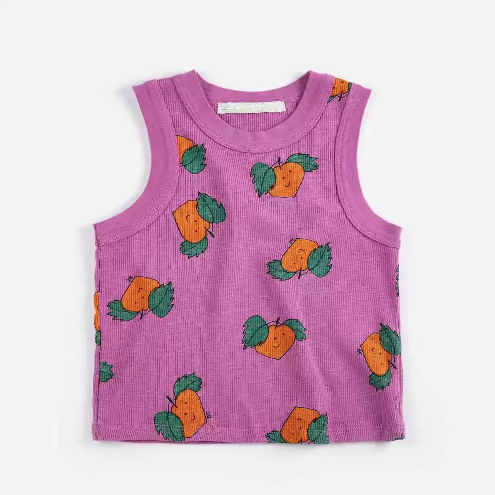 Fashion Girls Dress  Countryside Style Summer Flower Printed Fashion Dresses Baby Kids Skirts Series Outfit Clothing