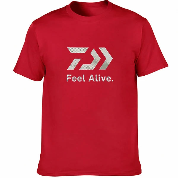 Sport Breathable Graphic T‑Shirt Unisex Men Women Outdoor‑Fishing Letter‑Arrow‑Print Casual Short‑Sleeve Streetwear Tee Tops