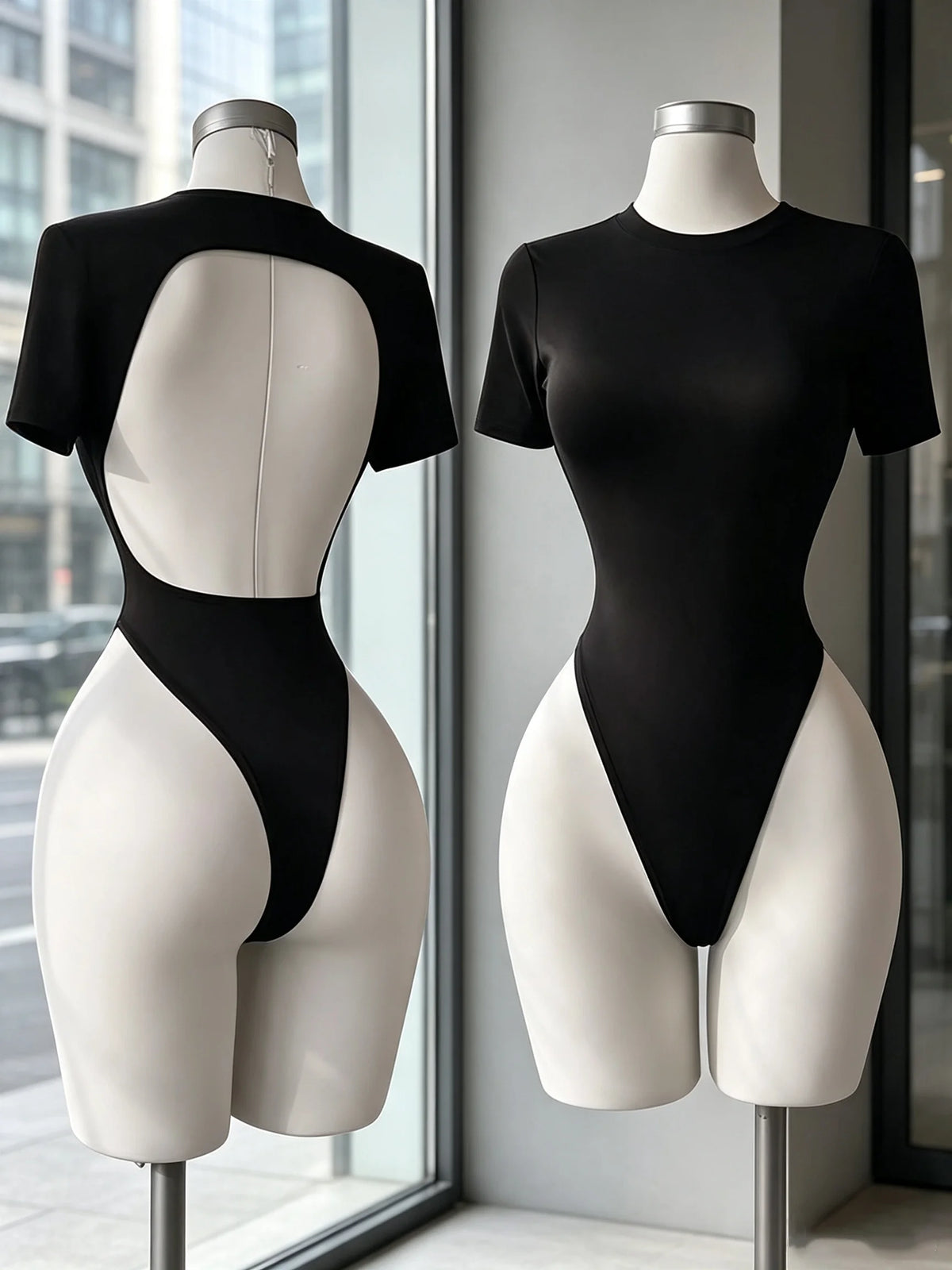 Women's Sports High-Quality Backless Bodysuit Basic Solid Color Comfortable Fit Underwear Open Back Tops & Tees Clothes