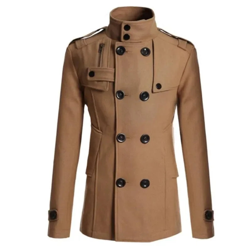 Medieval Coat Man New Men Wool Overcoat For Male Suit Woolen Windbreaker Coats Outer Wear Clothing Detective Cosplay Costumes
