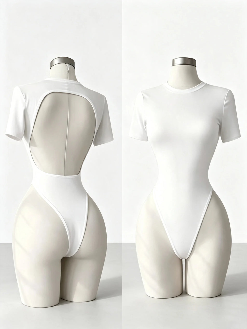 Women's Sports High-Quality Backless Bodysuit Basic Solid Color Comfortable Fit Underwear Open Back Tops & Tees Clothes