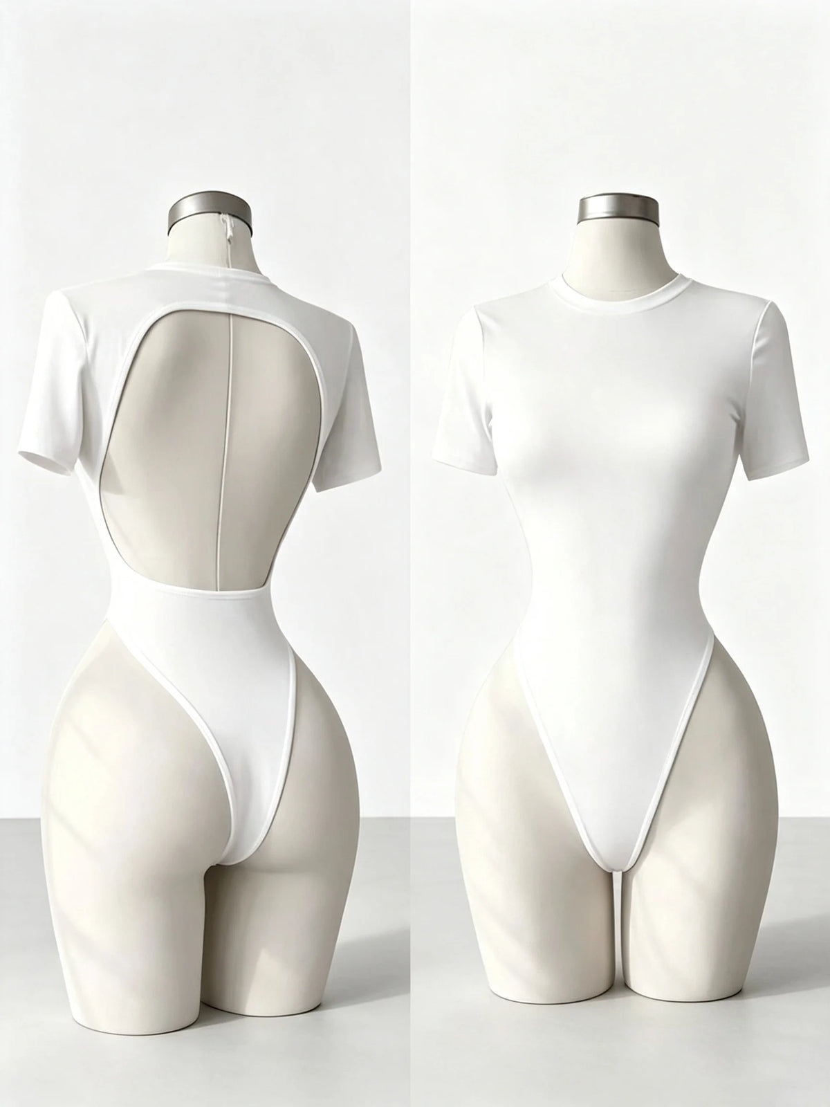Women's Sports High-Quality Backless Bodysuit Basic Solid Color Comfortable Fit Underwear Open Back Tops & Tees Clothes