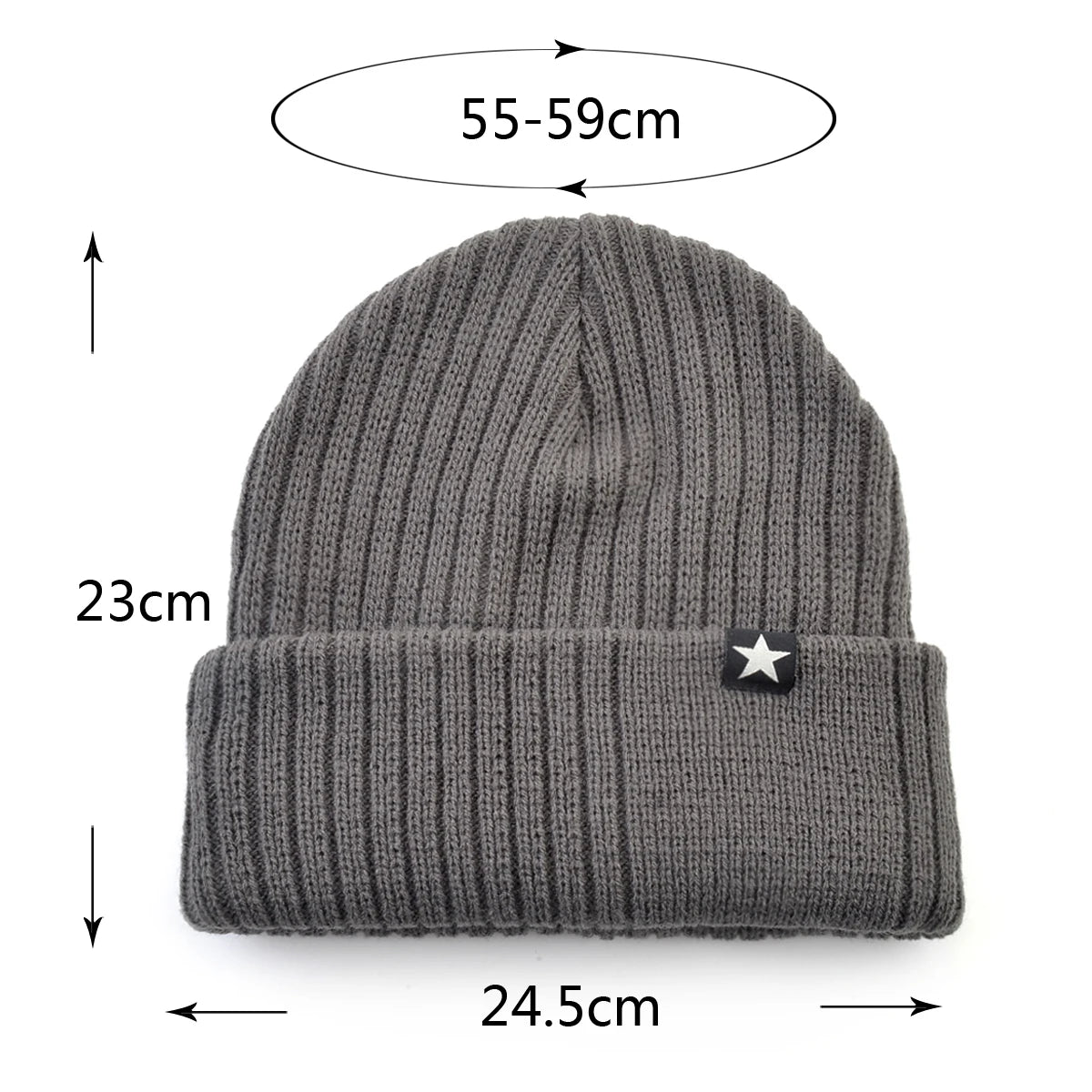 Winter Hats For Men Knitted Wool Solid Color Beanie Hat Men's Warm Skullies Cap Knitting Doulbe Layer Thick Outdoor Ski Bonnet