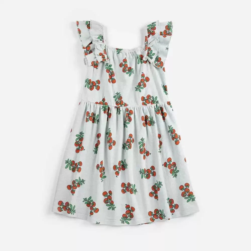 Fashion Girls Dress  Countryside Style Summer Flower Printed Fashion Dresses Baby Kids Skirts Series Outfit Clothing