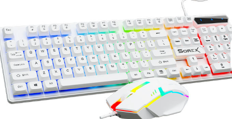 Lightweight 435g Keyboard & Mouse Set – 105 Keys, Colorful Backlit