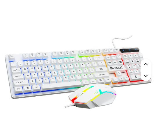 Lightweight 435g Keyboard & Mouse Set – 105 Keys, Colorful Backlit