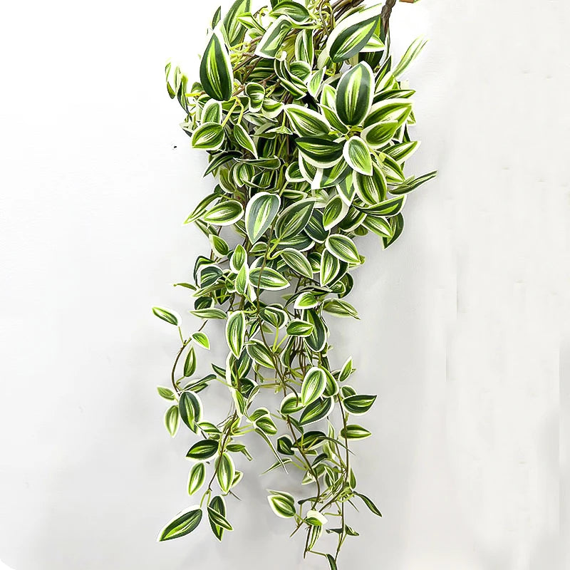 75cm Long Artificial Vines Leaves Fake Hanging Plants Silk Tree Leafs Green Bamboo Winding Rattan For Home Garden Wedding Decor