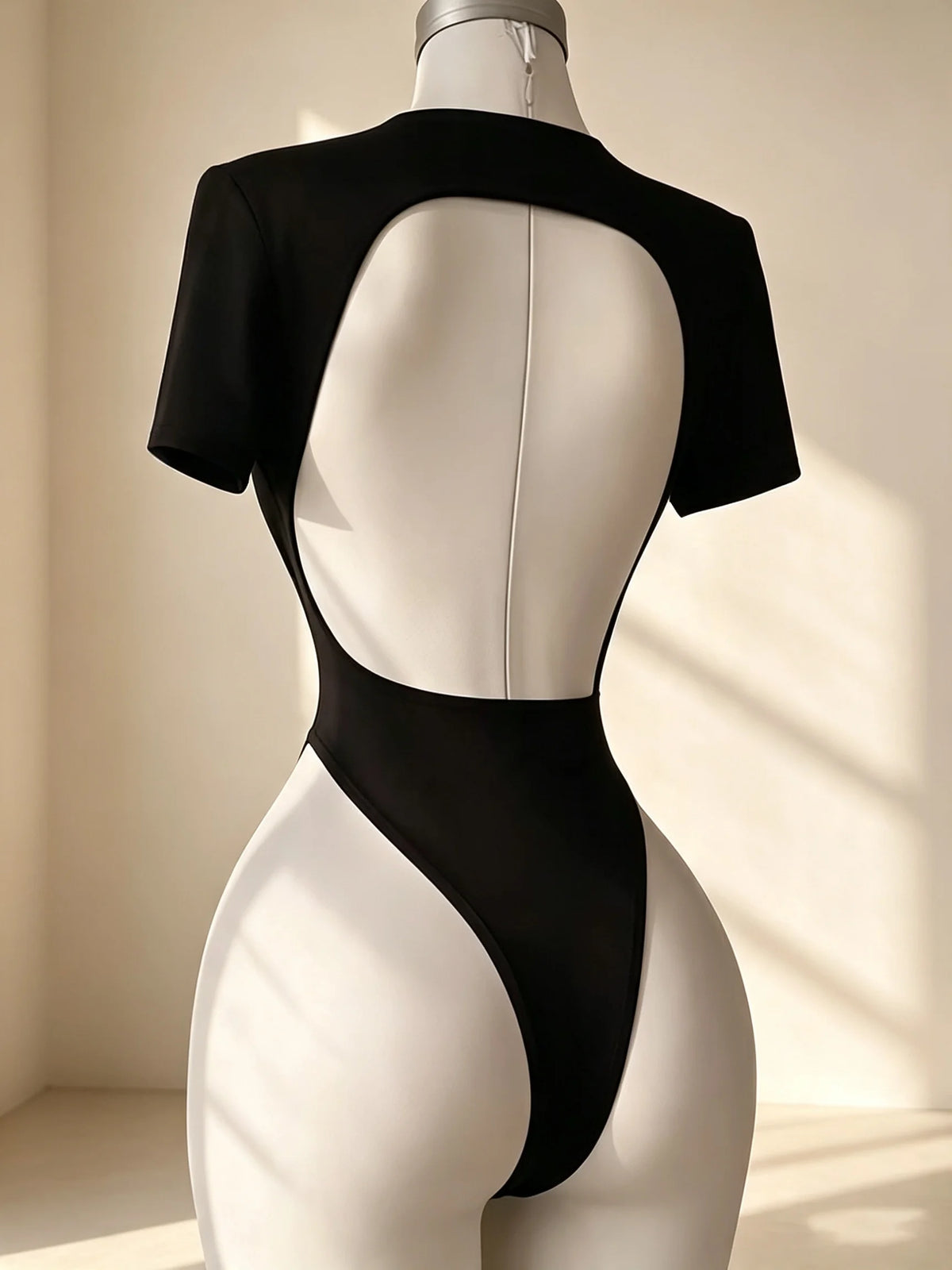 Women's Sports High-Quality Backless Bodysuit Basic Solid Color Comfortable Fit Underwear Open Back Tops & Tees Clothes