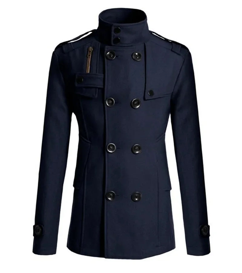 Medieval Coat Man New Men Wool Overcoat For Male Suit Woolen Windbreaker Coats Outer Wear Clothing Detective Cosplay Costumes