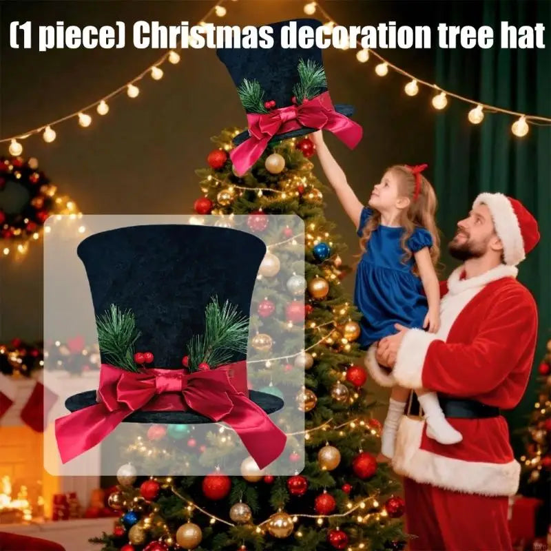 Christmas Tree Top Decoration Elegant Soft Washable Cloth Materials Quick Assembly Festival Home Ornament KXRE